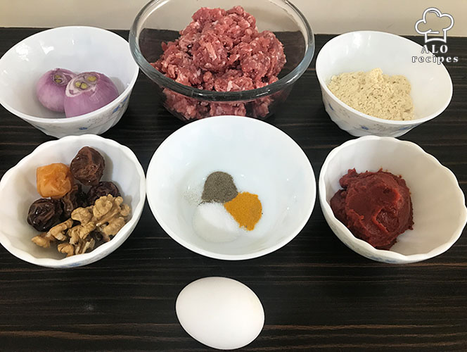 Koofteh ghelgheli ingredients