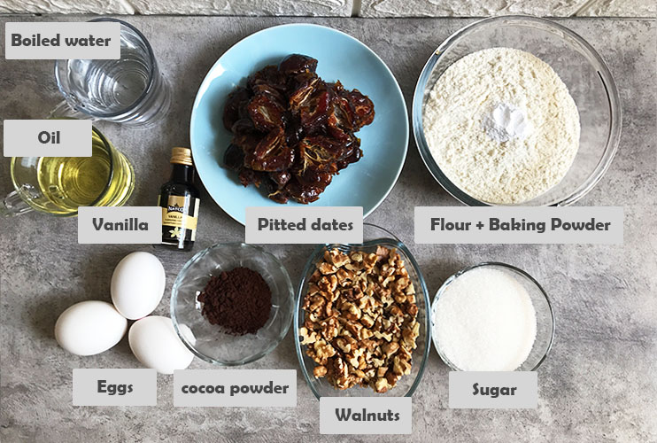 Ingredients of Date And Walnut Loaf