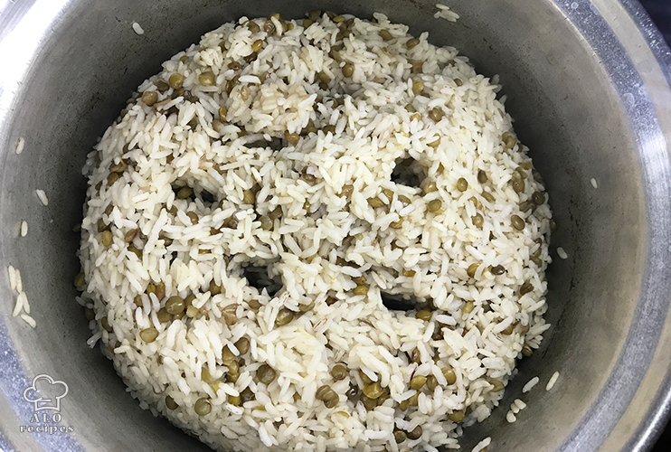 Rice becomes Al dente and the water is evaporated