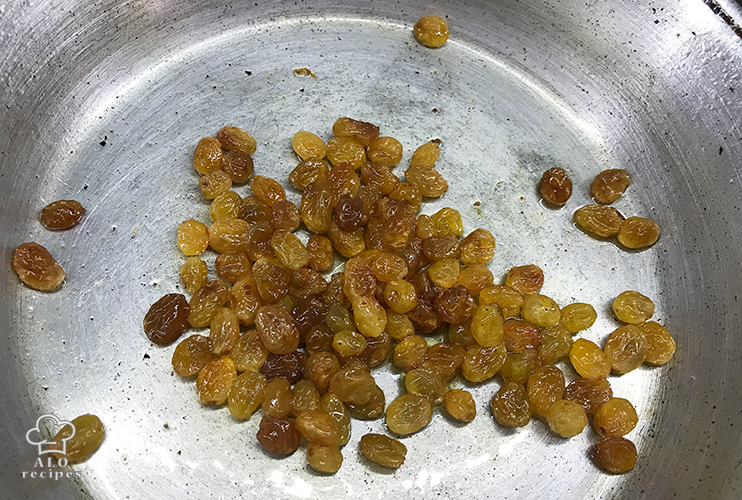 Saute the raisins