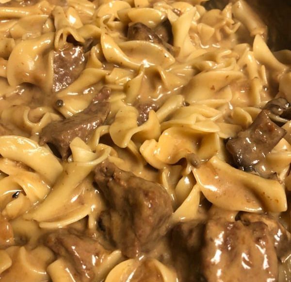 CREAMY BEEF TIPS WITH EGG NOODLES