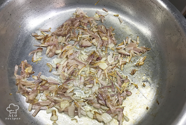 Saute onion with oil