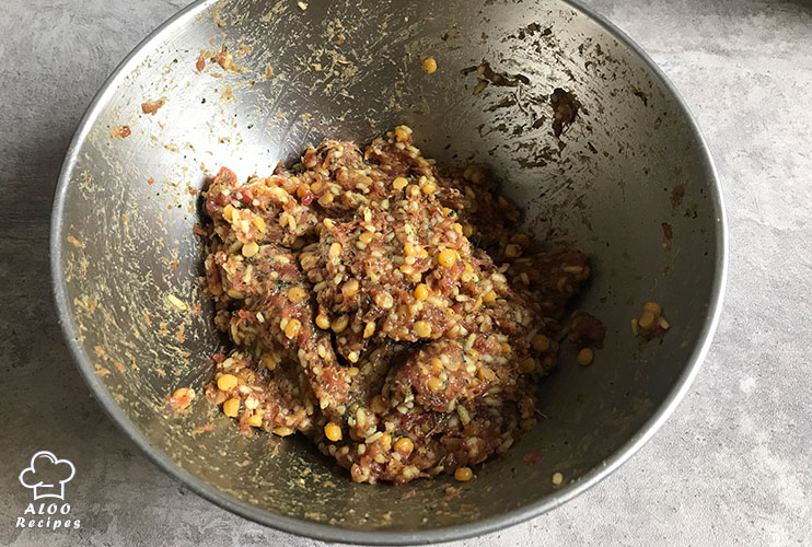 Koofteh mixture is ready