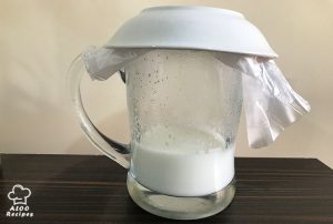 Mix sugar to the milk