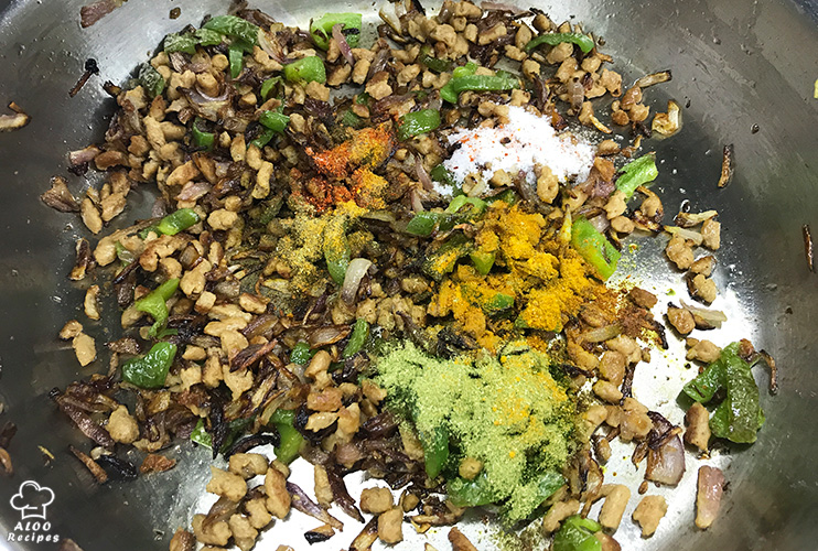 add the spices and sauté them