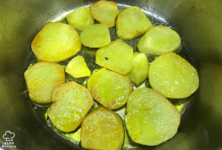 Fry both side of potatoes