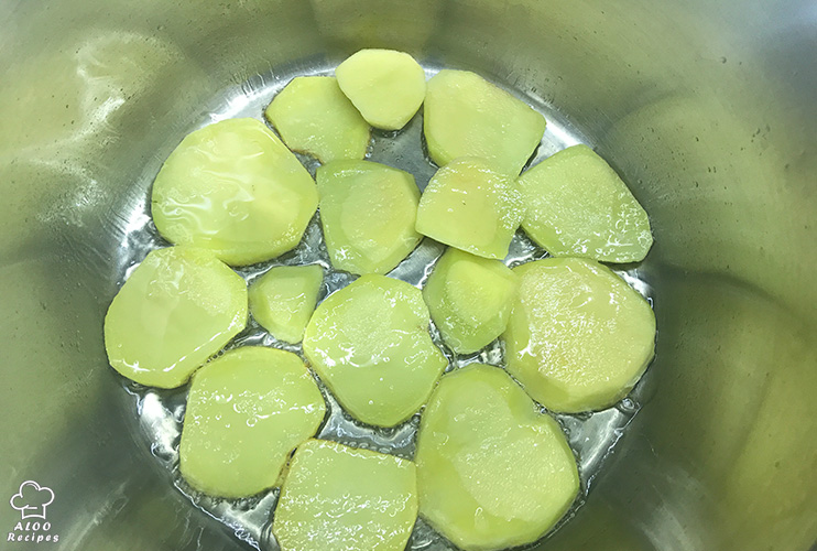 Fry the potato slices