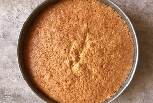 baked orange cake in the pan